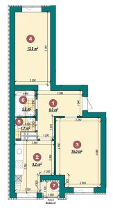 2-кімнатна квартира 51,9 м²