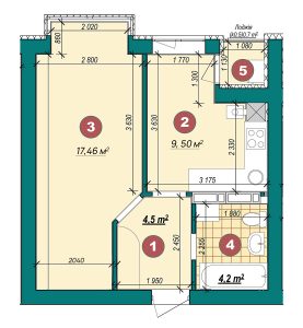 1-кімнатна квартира 36,4 м²