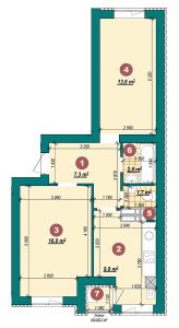 2-кімнатна квартира 51,9 м²